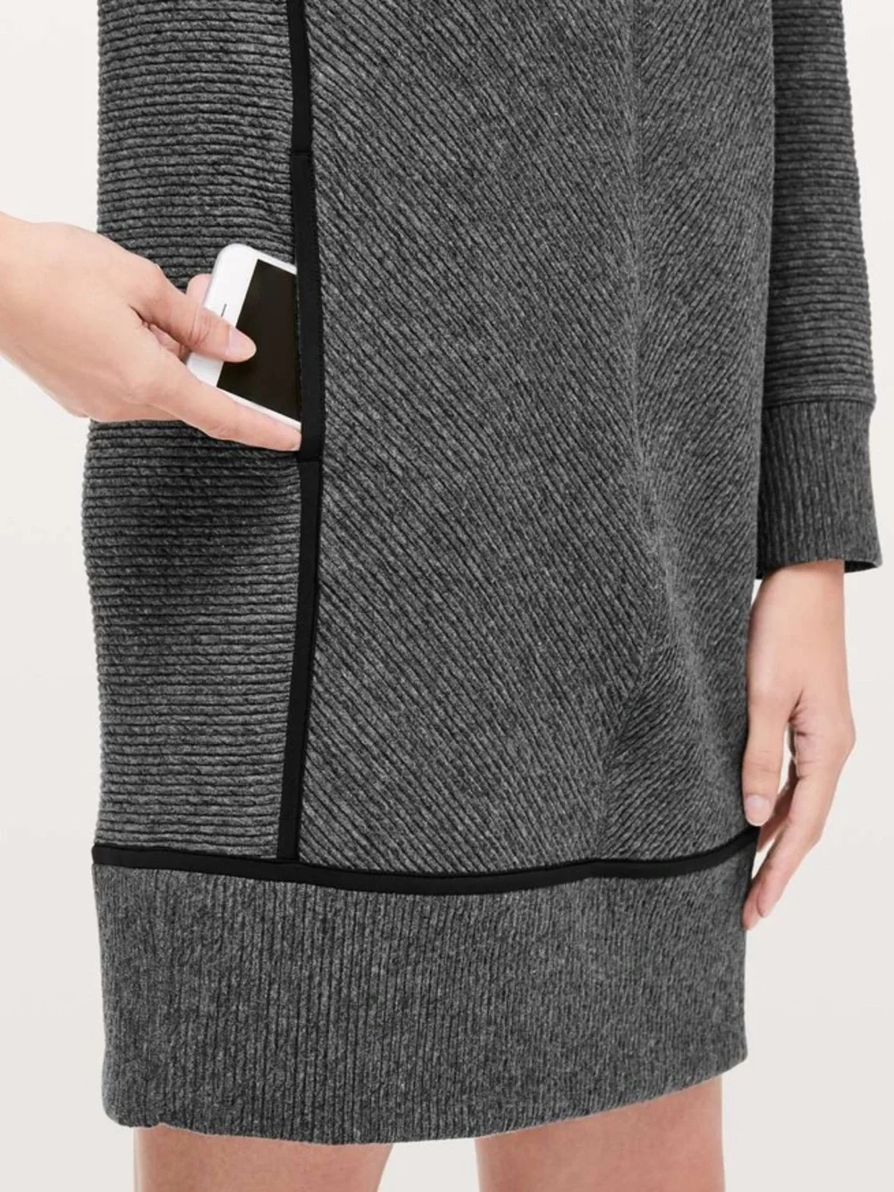 35. Size 6 LULULEMON Grey On Repeat Ribbed Dress